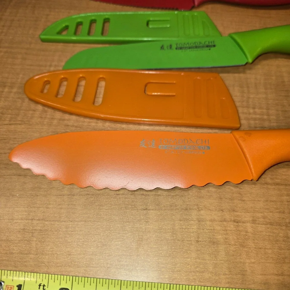 Colorful 5-piece set of Tomodachi Knives with Sheath Covers Hampton Forge‎ LTD